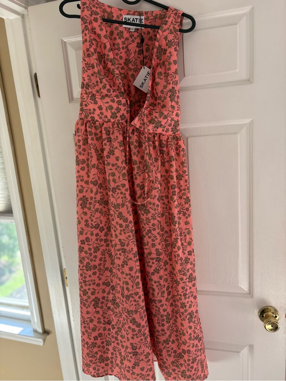 Skatie Coral Pink Floral Midi Dress